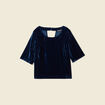 Blouse velours éco-responsable bleu canard femme