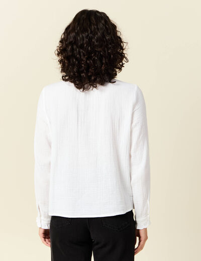 Chemise manches longues blanc femme
