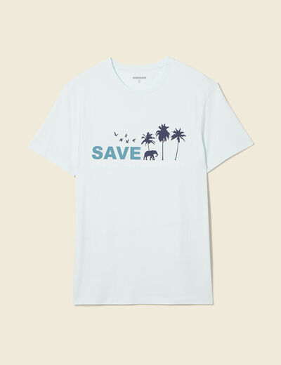 T-shirt manches courtes bleu clair homme