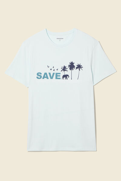 T-shirt manches courtes bleu clair homme