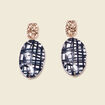 Boucles d'oreilles pendantes bleu foncé femme