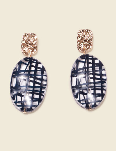 Boucles d'oreilles pendantes bleu foncé femme