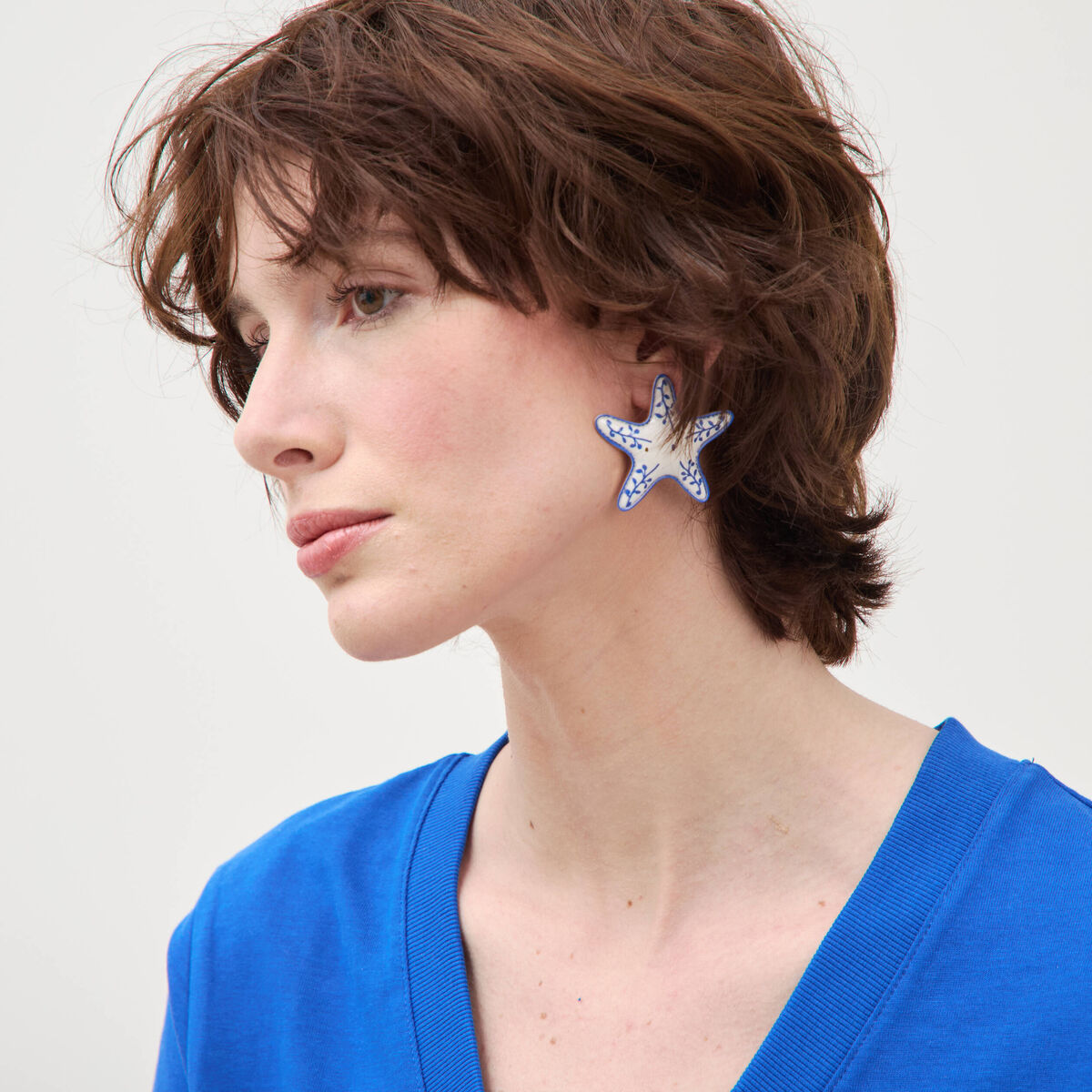 Boucles d'oreilles bleu electrique femme