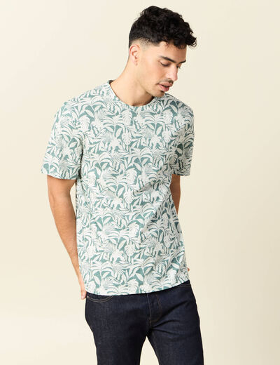 T-shirt manches courtes marron clair homme