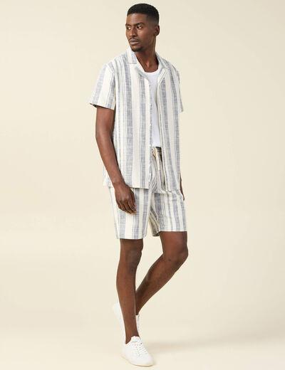 Chemise manches courtes ecru homme