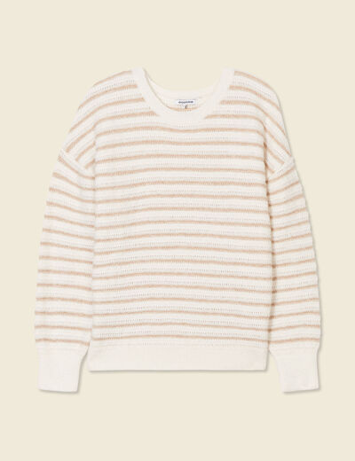 Pull manches longues ecru femme