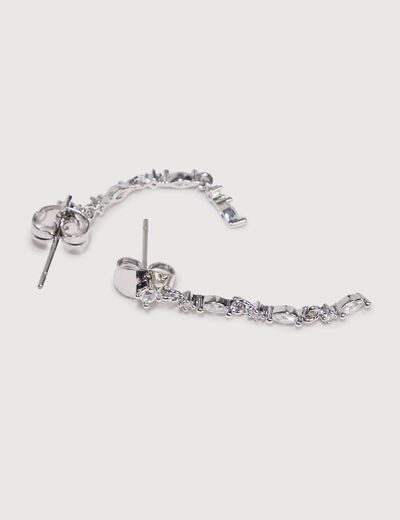 Lot de 2 paires de boucles d'oreilles couleur argent femme