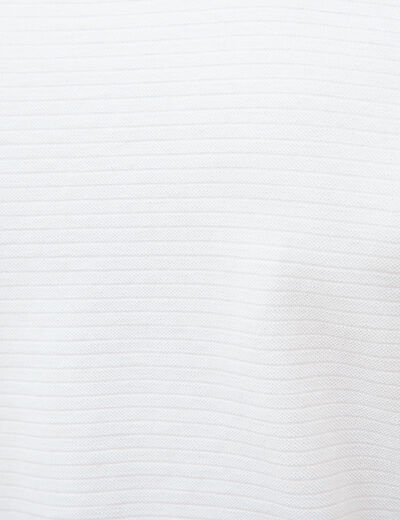 Polo cintr&eacute; en coton manches courtes blanc homme