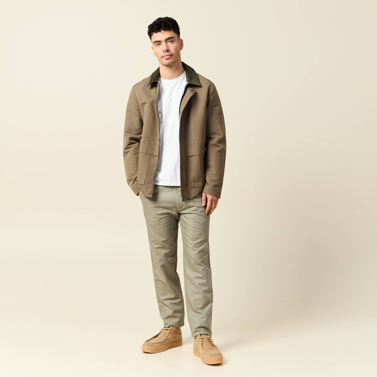 Pantalon chino vert kaki homme