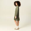 Robe évasée broderie vert kaki femme