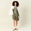 Robe évasée broderie vert kaki femme