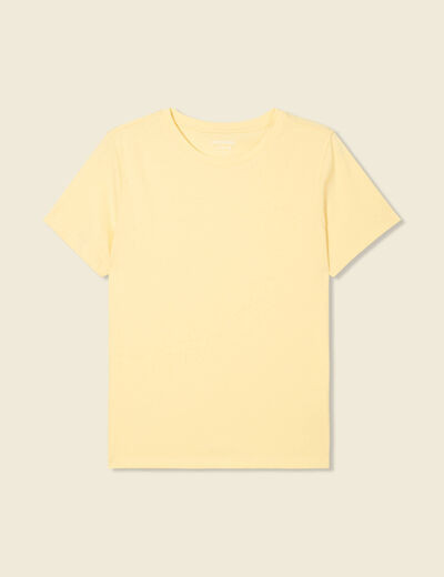 T-shirt manches courtes jaune clair femme