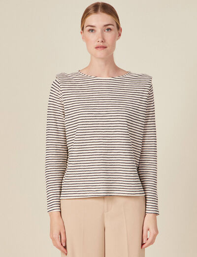 T-shirt manches longues ecru femme