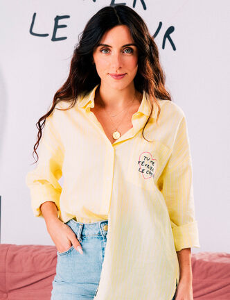 Chemise brod&eacute;e Atelier Beguin x Bonobo jaune femme