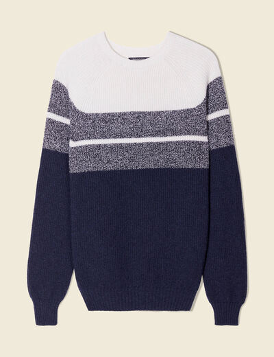 Pull manches longues fabriqué en France ecru homme