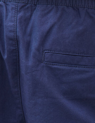 Bermuda en coton bleu fonc&eacute; homme