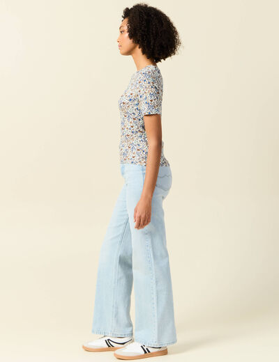 T-shirt manches courtes bleu clair femme
