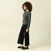 Pull manches longues &agrave; sequins gris fonc&eacute; femme