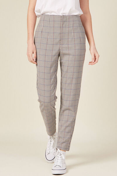 Pantalon carotte bleu marine femme