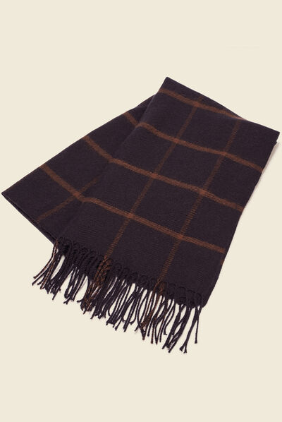 Écharpe à franges noir homme
