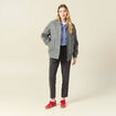 Pantalon cigarette gris femme