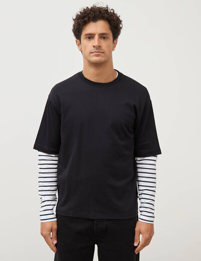 T-shirt manches courtes noir homme