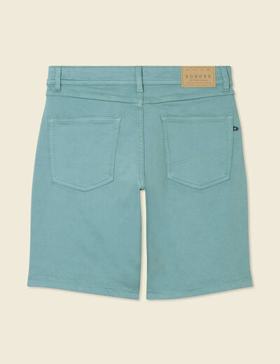 Bermuda droit 5 poches vert foncé homme