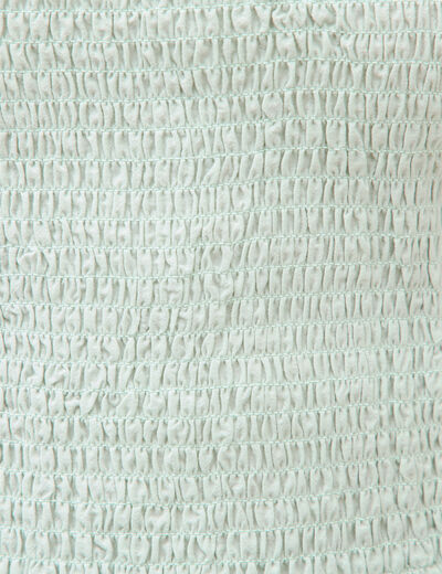 Top cintr&eacute; court &agrave; bretelles col carr&eacute; vert pastel femme
