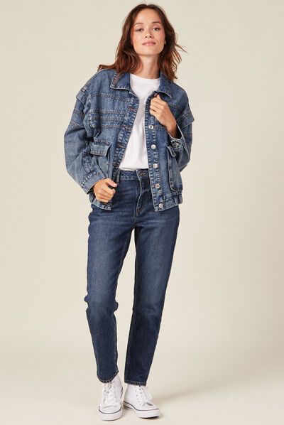 Jeans slim 7/8ème denim brut femme