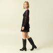 Robe &eacute;vas&eacute;e bas pliss&eacute; noir femme