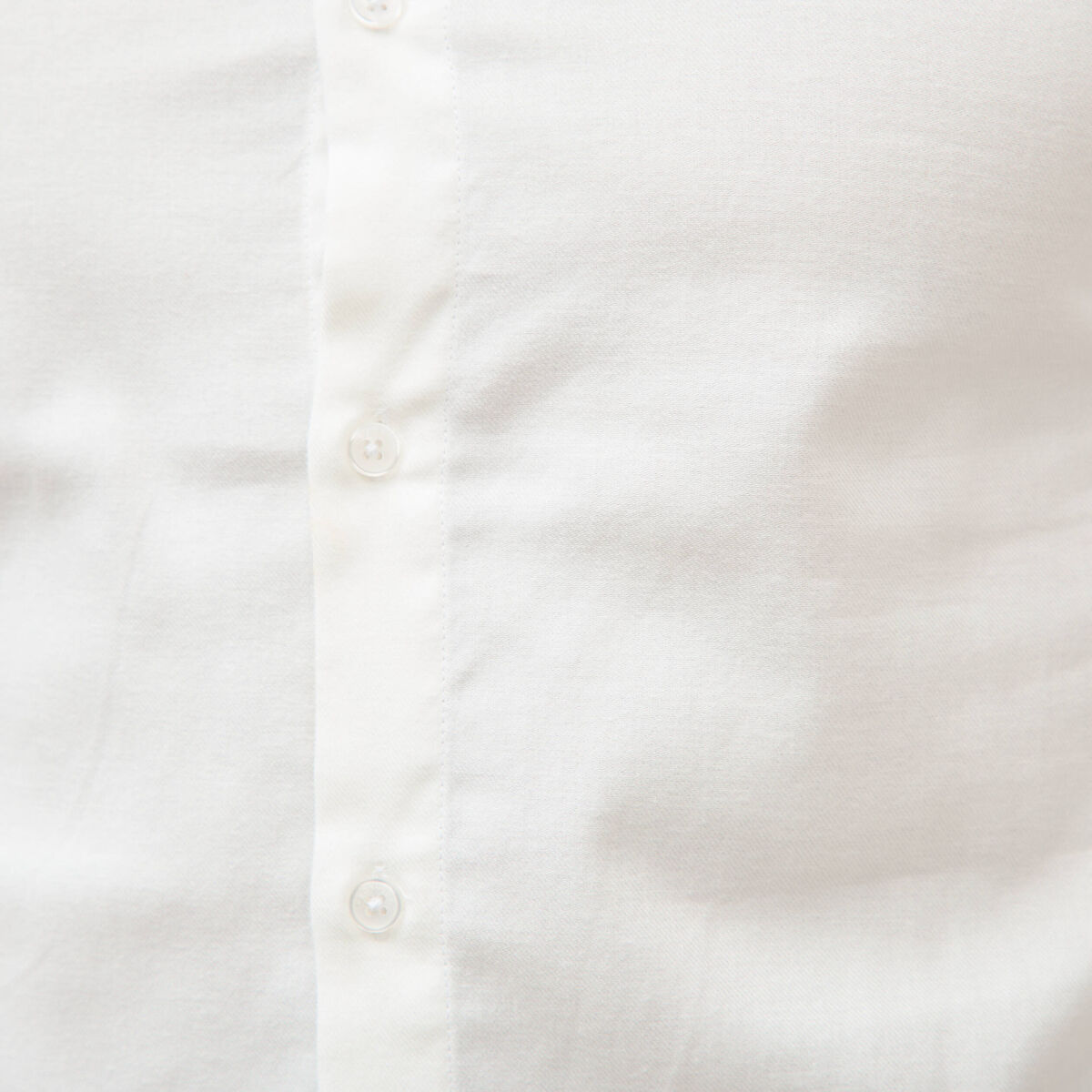 Chemise droite en coton manches longues ecru homme