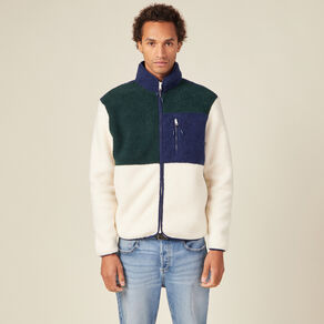Sweat manches longues zippé vert foncé homme