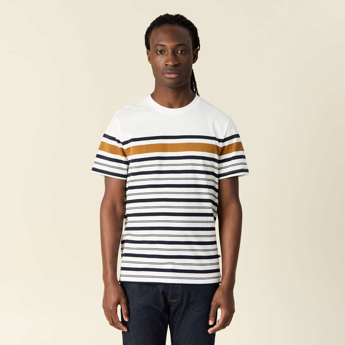 T-shirt manches courtes ecru homme