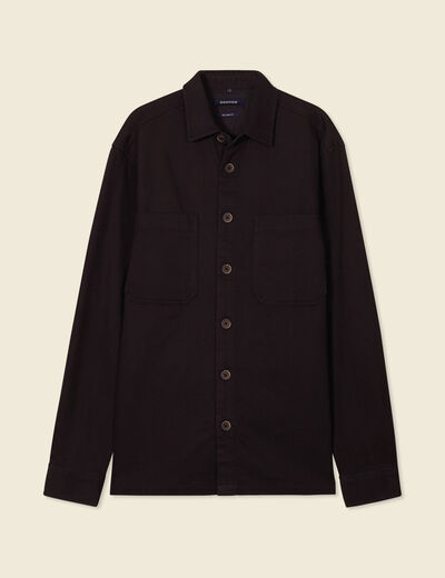 Surchemise manches longues noir homme