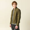 Blouson droit court en coton vert kaki homme