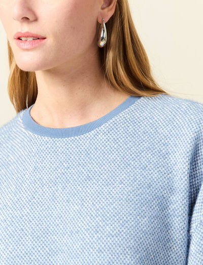 Sweat manches longues bleu clair femme