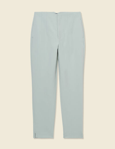 Pantalon cigarette vert olive femme
