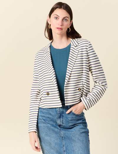 Gilet manches longues ecru femme