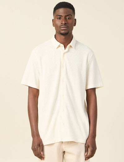 Chemise manches courtes ecru homme