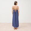 Robe longue fines bretelles col rond bleu marine femme