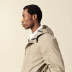 Parka longue droite &agrave; capuche taupe homme