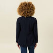 Veste blazer col ch&acirc;le bleu marine femme
