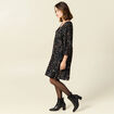 Robe &eacute;vas&eacute;e manches 3/4 noir femme