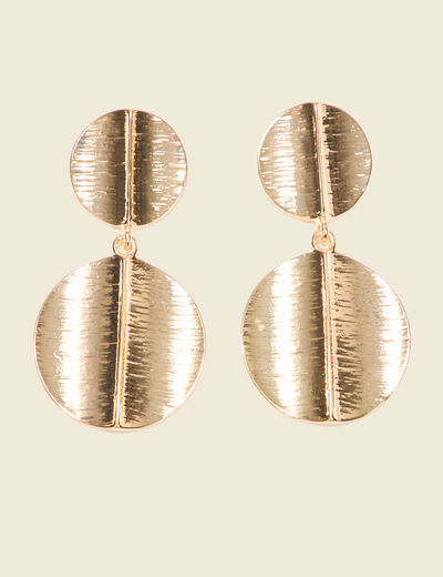 Boucles d'oreilles pendantes couleur or femme