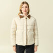 Doudoune droite courte creme femme