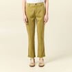 Pantalon chino cigarette vert olive femme