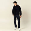 Blouson col aviateur zipp&eacute; bleu marine homme