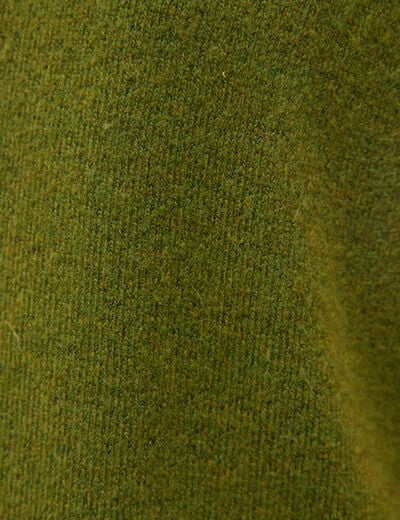 Pull sans manches col en V vert kaki femme