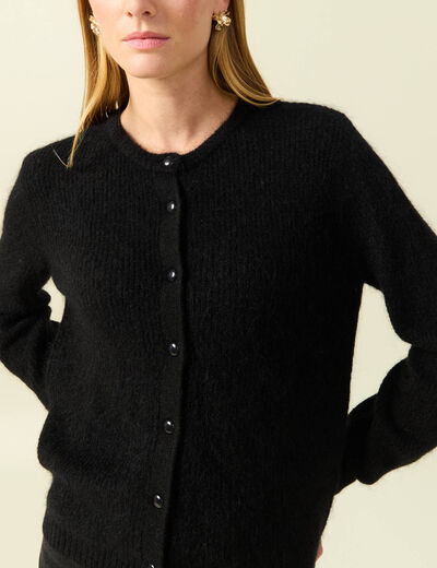 Gilet manches longues noir femme