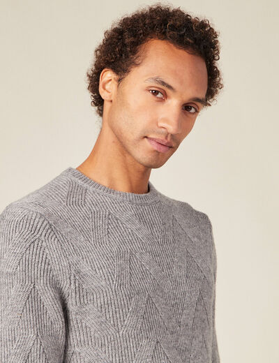 Pull manches longues gris homme